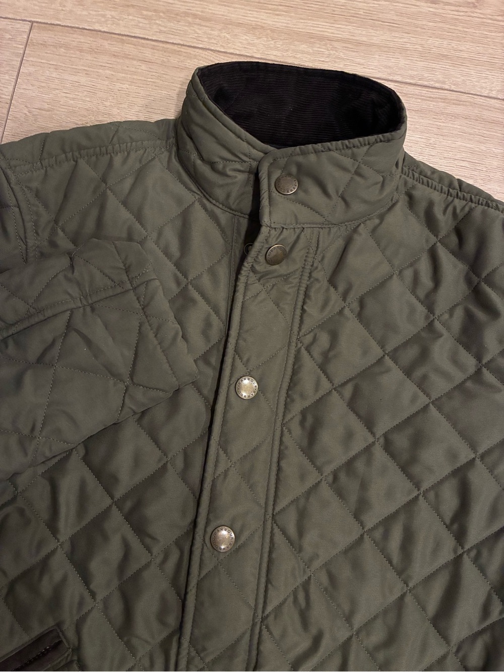 Barbour Men’s Shoveler Quilted Jacket Olive Green Size S